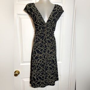 Cute Stretchy Khaki & Black Dress ~ Medium